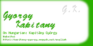 gyorgy kapitany business card