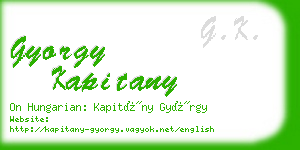 gyorgy kapitany business card